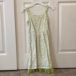 Green and White Layered Girls size 10 Flower Dress